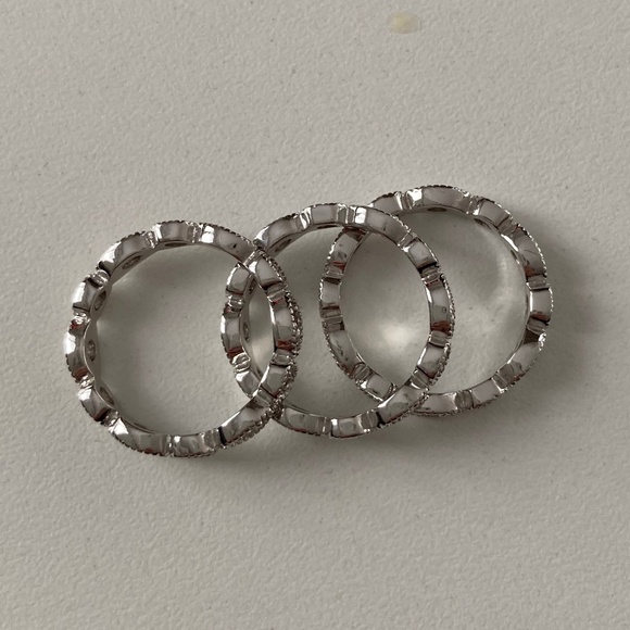 Stella & Dot Stackable Rings Deco - Silver - Size 6 - Picture 4 of 7